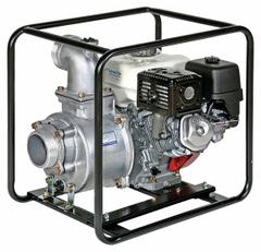 TSURUMI Engine Driven Pump: 4 hp, 2 in MNPT, 2 in MNPT, 126 gpm Flow Rate @ 20 Ft. of Head, Honda (MPN TE3-50HA). Key specifications — Volute Material: Cast Iron; Ignition Type: Recoil-Start; Brand: TSURUMI; Kit Components: Impeller Wrench.