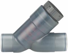 GF PIPING SYSTEMS Y Strainer: 3 in, Spigot, Mesh, 0.125 in Screen Size, PVC, EPDM, 12 1/4 in Lg (MPN 192306650). Key specifications — Brand: GF PIPING SYSTEMS; Seal Material: EPDM; Port 1 Connection Type: Spigot; Manufacturer Part Number: 192306650; Screen Material: PVC.