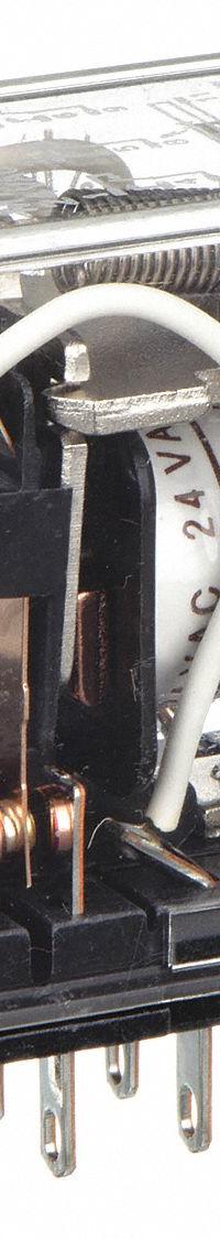 OMRON General Purpose Relay: Socket Mounted, 5 A Current Rating, 24V AC, 3PDT, 11 Pins/Terminals (MPN MY3N-AC24). Key specifications — Brand: OMRON; Base Type: Square; Mounting Style: Plug-In; Pin Shape: Flat; Electrical Connection: Quick-Connect; Manufacturer Part Number: MY3N-AC24; Operating Current: 5 A at 24V DC (Resistive Load); Series: MY Series.