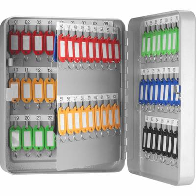 BARSKA Key Box: 90 Key Capacity, Single Key Lock, Steel, Gray, 11 3/4 in Ht, 9 1/2 in Wd - Key Cabinets with Key Lock