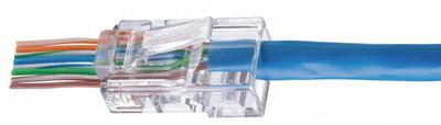 IDEAL Modular Plug: Modular Plug RJ45, Stranded, 5e Cable Category, Pass-Through - RJ Modular Connectors