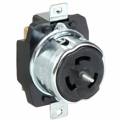 HUBBELL Locking Receptacle: Non-NEMA, Black, 250V AC, 50 A Current Rating, 3 Poles - General Purpose Receptacles