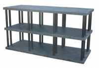 STRUCTURAL PLASTICS Plastic Shelving: 96 in x 36 in, 51 in Overall Ht, 3 Shelves (MPN ST9636x3). Key specifications — Resistance Properties: Corrosion-Resistant; Frame Material: Plastic; Shelving Material: High Density Polyethylene; Brand: STRUCTURAL PLASTICS.