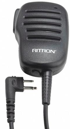 RITRON Speaker Microphone: Fits Ritron, For PR Series, 2.5 mm_3.5 mm Jack, 20 in Cord, Push To Talk (MPN RSM-10X). Key specifications — attr922016: PR; attr923321: Black; attr929443: 2-Pin 2.5mm Mic/3.5mm Plug; attr922012: RITRON; attr922011: RSM-10X; attr929442: Yes.