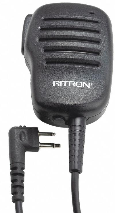 RITRON Speaker Microphone: Fits Ritron, For PR Series, 2.5 mm_3.5 mm Jack, 20 in Cord - Ritron-Compatible Microphones & Speakers