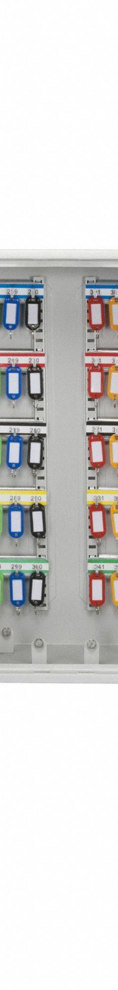 Key Cabinet: 600 Key Capacity, Single Key Lock, Steel, Gray, 22 in Ht, 28 3/4 in Wd, 8 in Dp (MPN CB12700). Key specifications — Brand: BARSKA; Finish: Matte; Includes Key Tags: Includes Key Tags; Includes Mounting Hardware: Mounting Hardware Included; Color: Gray; Mounting Location: Wall; Material: Steel.