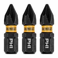 DEWALT Insert Bit: Insert Bit, PH1 Bit Industry Size, #1 Bit Size, Std, 1 in Overall Lg, Hex, 3 PK (MPN DWAF1PH1IR3). Key specifications — attr1119695: DEWALT; attr1119703: S2 Steel; attr1119710: Standard; attr1119708: Hex; attr1202404: #1.