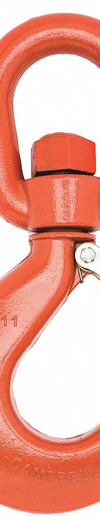 CAMPBELL Slip Hook: 10,000 lb Working Load Limit, 80 Hook Grade, Alloy Steel, 9 5/8 in Overall Lg (MPN 3952715PL). Key specifications — Color: Orange; Brand: CAMPBELL; Visual Indicator Markings: None.