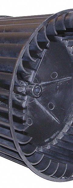Blower Wheel: Forward-Curved, 6 in Dia, 9 in W, CW/CCW, Plastic Wheel, 2 Inlets, 1/2 in Bore, Center (MPN PD660-400). Key specifications — Manufacturer Part Number: PD660-400; Brand: REVCOR; Product Type: Blower Wheel; Rotation: CW/CCW.
