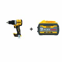 DEWALT Cordless Hammer Drill Kit: 20V DC, Compact, 1/2 in Chuck, 1/4 in Concrete Capacity, 2 Speeds (MPN DCD805B/DCB609). Key specifications — attr1256163: 2; attr1256171: 9.0 Ah; attr1256172: Yes; attr1256187: 15 + Hammer.