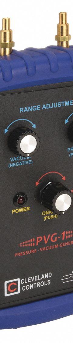 CLEVELAND CONTROLS Pressure Vacuum Generator: Pressure Vacuum Generator, Pressure Pumps & Kits, NPT (MPN PVG-1). Key specifications — attr1047991: Multimeters; attr1047992: Universal; attr1047999: Protective Cover; attr1048007: 1/4 in (NPT - Female); attr1047996: Vacuum Range Selection and a Pushbutton On/Off Switch; attr1047986: PVG-1; attr1047989: CLEVELAND CONTROLS.