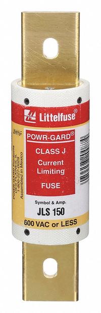 LITTELFUSE Fuse: JLS Series, Class J, Bolt-On Body, Fast-Acting, 150 A, 600 V AC, Non-Indicating (MPN JLS150). Key specifications — Series: JLS; Brand: LITTELFUSE.