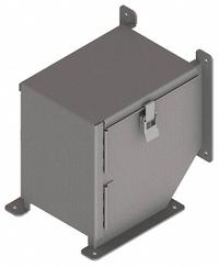 Wireway 90 Degree Elbow: 6 in Wd, 6 in Ht, 6 in, Hinged Cover with Quick-Release Latches, Steel (MPN F66LE9C). Key specifications — Cover Location: Outside; Brand: HOFFMAN; With Knockouts: No.