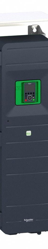 SCHNEIDER Variable Frequency Drive: In Phase Three, Out Phase Three, 120 hp, No Bypass, Programmable (MPN ATV650D90N4U). Key specifications — Style: Compact; Color: Black/Green; Output Phase: Three.