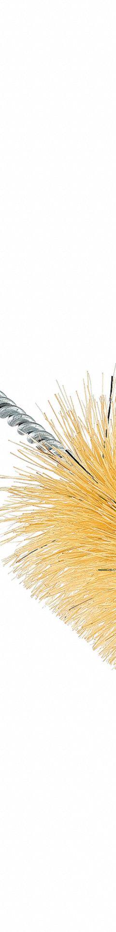 Radial End Brush: 11 in Overall Lg, Natural Hair, White, 4 1/2 in Brush Head Lg, 1 3/4 in Bristle Lg (MPN 06192). Key specifications — Brand: TANIS; Non-Sparking: No; Bristle Color: White; Bristle Material: Natural Hair.