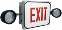 Food Safe Combo Exit Sign: Gray, LED, Red, 1 Faces, Wall, 90 min Emergency Illumination Time (MPN LS2E4XL1RW-FSH). Key specifications — Self Diagnostics: No; Remote Capable: Yes; Lighting Technology: LED; Text Color: Red; Directional Indicators: Universal Field Selectable Chevrons; Voltage: 120/277V AC; Brand: BIG BEAM.