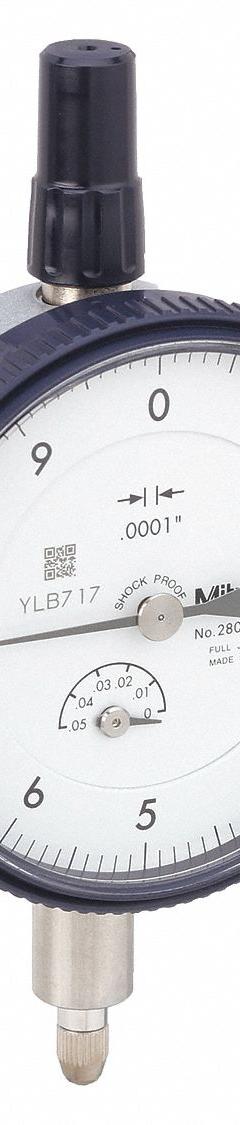 MITUTOYO Dial Indicator - Lug Back: 0 in to 0.05 in, Inch, Plunger, 0.0001 in/0.0002 in Accuracy (MPN 2804A-10). Key specifications — attr1184168: 2804A-10; attr1184178: 0-10; attr1184223: MITUTOYO; attr1200883: Dial Indicator - Lug Back; attr1184173: AGD 2; attr1184177: 0.0001 in; attr1184208: Certificate of Inspection.