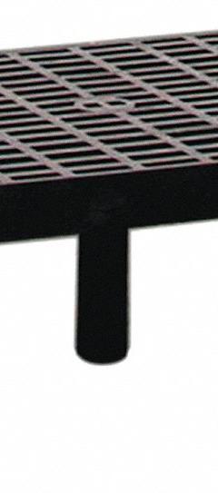 STRUCTURAL PLASTICS Dunnage Rack: Assembled, Snap-Together, 12 in x 24 in x 36 in, Polyethylene (MPN D3624). Key specifications — Color: Black; Brand: STRUCTURAL PLASTICS; Material: Polyethylene; Assembled: Assembled; Method of Construction: Snap-Together; Included: Shelf.