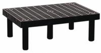 STRUCTURAL PLASTICS Dunnage Rack: Assembled, Snap-Together, 12 in x 24 in x 36 in, Polyethylene (MPN D3624). Key specifications — Color: Black; Brand: STRUCTURAL PLASTICS; Material: Polyethylene; Assembled: Assembled; Method of Construction: Snap-Together; Included: Shelf.