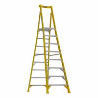 WERNER Podium Stepladder: 10 ft Ladder Size, Fiberglass, 375 lb Load Capacity, 46 lb Wt (MPN PD7308). Key specifications — Brand: WERNER; Included Features: Guard Rail.