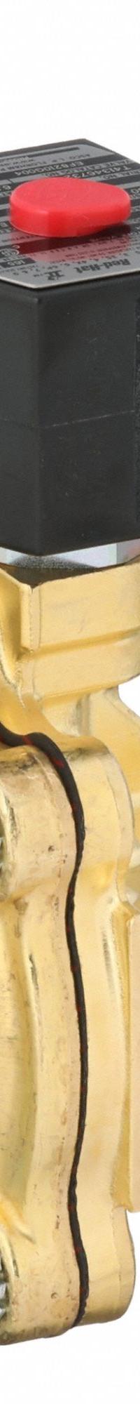 REDHAT Solenoid Valve: 2-Way, Normally Closed, 1 in Pipe Size, 110V AC/120V AC, High Flow, NBR Seal (MPN EF8210G004). Key specifications — Pipe Size: 1 in; Voltage: 120V AC; Brand: REDHAT; Coil Enclosure: Watertight.