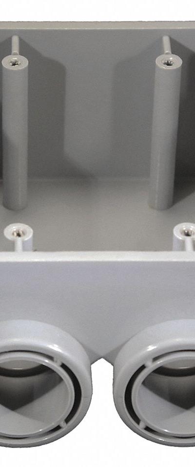 CANTEX Electrical Box: PVC, Rectangular, 2 Gangs, 1 in Hub Size, 36.3 cu in Capacity - PVC & Non-Metallic Weatherproof Electrical Boxes