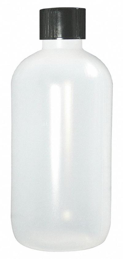 QORPAK Sampling Bottle: LDPE, 8 fl oz, 240 mL, Natural, 24-410 Screw Closure Size - LDPE Narrow Mouth Round Lab Bottles