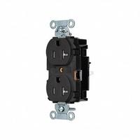 HUBBELL Receptacle: Duplex, 5-20, Black, 125V AC, 20 A, 2 Pole / 3 Wire (MPN 5362STBKTR)