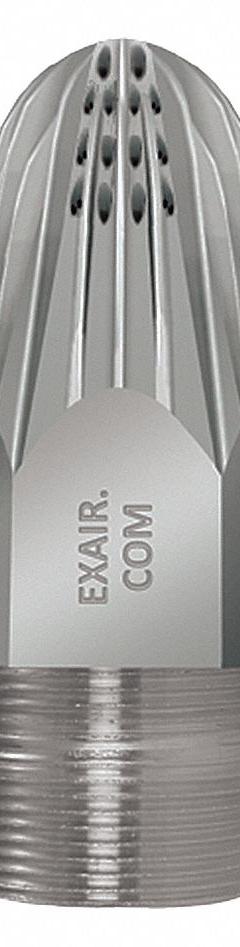 EXAIR Air Gun Nozzle: Aluminum/Zinc, 4 15/16 in Extension Lg, 1 1/4 in Male NPT Thread Size (MPN 1121). Key specifications — attr66384: Hard-Hitting Force; attr66393: Zinc; attr66401: Yes.