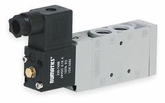 AVENTICS Solenoid Air Control Valve: Series L1, Single Solenoid, Four-Way / Two-Position, Locking (MPN L12BA452O060T30). Key specifications — attr1077390: L12BA452O060T30; attr1077459: Solenoid Air Control Valve; attr1077461: Spring Return; attr1077475: 110 to 120V AC; attr1077450: Locking.