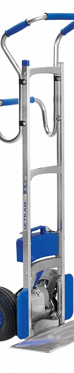 LIFTKAR SAL General Purpose Hand Truck: 240 lb Cap, Four-Position Sweep Back, Aluminum, Pneumatic (MPN 274253). Key specifications — Frame Type: Rounded Back; Frame Material: Aluminum; Charge Time: 4 hr; Battery Type: Absorbent Glass Mat (AGM); Brand: LIFTKAR SAL.