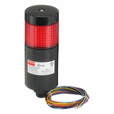 Dayton Tower Light Assembly: 1 Tier, Red, No Sounder Tier, 5 1/8 in Overall Ht - Single-Tier Tower Light Assemblies