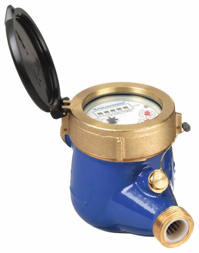PULSAFEEDER Mechanical Flowmeter: Water Meter, Water, Brass, 3/4 in NPT, 3/4 in Connection Size - Inline Multijet Flowmeters