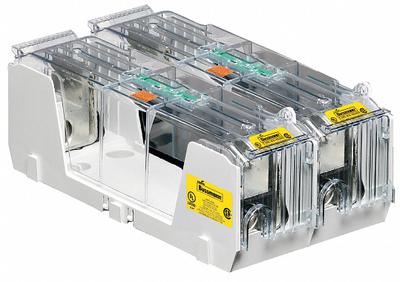 BUSSMANN Fuse Block: Open Block Design, 2 Pole, 600 V AC, Box Lug - Fuse Blocks for UL Class RK1 & RK5 Fuses