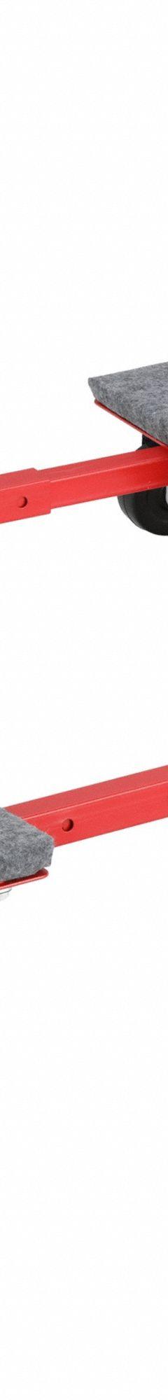 ROBERTS General Purpose Dolly: 1,000 lb, Red, 33 in L x 10 in W x 5 in H Deck, (4) Swivel, 1 PR (MPN 10-575). Key specifications — Brand: ROBERTS; Color: Red; Caster/Wheel Configuration: (4) Swivel; Lip Type: Flush; With Tow Eye: No.