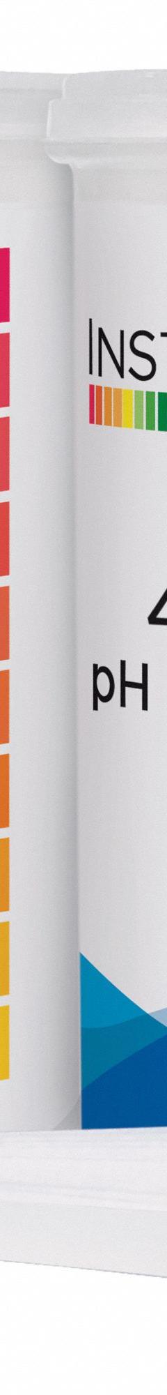 HYDRION pH Test Strips: 4 pH to 7 pH, 0.3 pH Resolution, 3 1/4 in Overall Lg, 1/4 in Overall Wd (MPN 84070). Key specifications — pH Resolution: 0.3 pH; Brand: HYDRION.