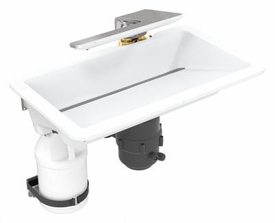 BRADLEY Bathroom Sink Kit: Designer White, Terreon, 24 1/2 in Overall Lg - Undermount Bathroom Sinks with Faucets