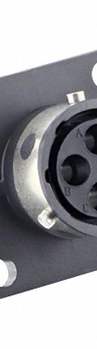 SOURIAU Electrical Connector: Trim Trio UTGX 10, Square Flange Receptacle, 4 Contacts, 10 A, 500V (MPN UTGX0104S). Key specifications — attr1043586: 30 AWG to 14 AWG; attr1043574: Contacts Not Included; attr1020114: SOURIAU; attr1043080: 1/3 Bayonet; attr1043085: IP68; attr1043079: Trim Trio UTGX; attr1043575: Female; attr1043093: 500V.
