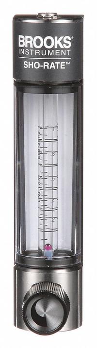 BROOKS Mechanical Flowmeter: Flow Meter, Scale, Variable Area, Panel Mount, Vertical, Liters, FNPT (MPN 1250AD6042ALSVV). Key specifications — Display Type: Scale; O-Ring Material: Viton; Includes Flow Rate Adjustment Knob: Yes; Includes Pressure Guage: No; Mounting Orientation: Vertical; Unit Of Measure: Liters; Brand: BROOKS; Accuracy: +/-5%.