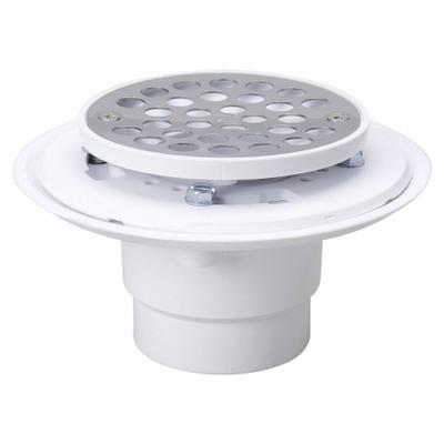 APPROVED VENDOR Shower Drain: Plastic, 2 in Overall Dia, 3 5/8 in Overall Ht - Pan & Tile-In Shower Drains