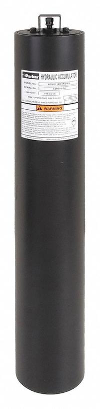 PARKER Piston Accumulator: 116 cu in Fluid Volume, 121 cu in, 220 gpm Max. Flow, 1-1/16-12 (#12) (MPN A3N0116D1KGRG). Key specifications — attr98883: PARKER; attr95466: -20 to 165°F for Oil.