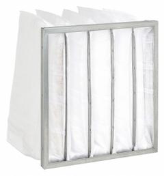 GRAINGER Pocket Air Filter: 20 in x 20 in x 14 in, MERV 8, White, Synthetic, 5 Pockets (MPN 6B657). Key specifications — attr1286329: EA; attr1286352: GRAINGER; attr1286334: Synthetic; attr1286332: MERV 8.