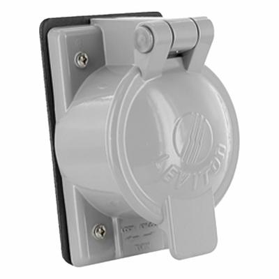 LEVITON Coverplate: Cast Aluminum, Single Receptacles, 1 Gangs, 4 3/4 in Overall Ht - Aluminum & Zinc Weatherproof Electrical Box Covers