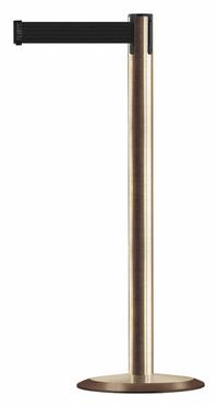 TENSABARRIER Barrier Post with Belt: Black, No Pattern, No Legend, 7 1/2 ft Belt Lg, 7 1/2 ft x 2 in (MPN 889U-2S-2S-STD-NO-B9X-C). Key specifications — Base Material: Cast Iron; Belt Color: Black; Brand: TENSABARRIER; Post Material: Metal Alloy; Message: No Legend.