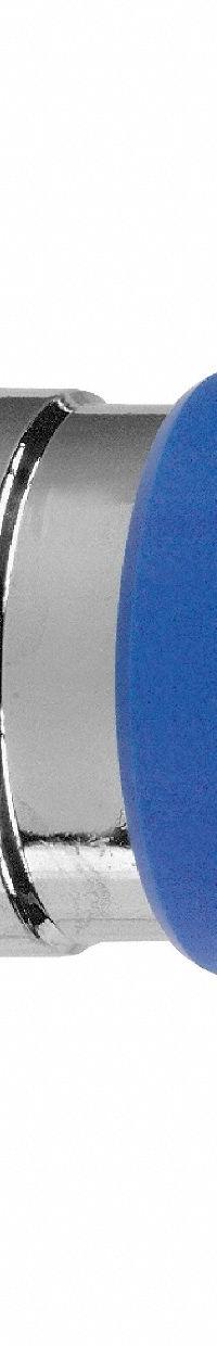 SCHNEIDER Mushroom Head Push Button: Blue, 22 mm Mounting Size, Metallic, Momentary (MPN ZB4BC64). Key specifications — Brand: SCHNEIDER; Action: Momentary; Series: XB4; Push Button Material Type: Metallic.