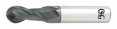 OSG Ball End Mill: Carbide, TiAlN Coated, 2 Flute, 5/8" Mill Dia, 1-1/4" LOC - Carbide Ball End Mills for Stainless Steel & Super Alloys