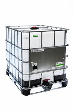 BASCO Tote with Ball Valve: 39 1/2 in x 53 3/4 in x 47 1/4 in, GC330BVN428, 2 in Drain, Steel. Key specifications — attr1189588: Natural; attr1189596: EA; attr1189548: Quick Disconnect; attr1189551: HDPE; attr1189553: Steel; attr1189568: Rectangular; attr1189570: FDA Approved; attr1189571: Hazardous Liquids.