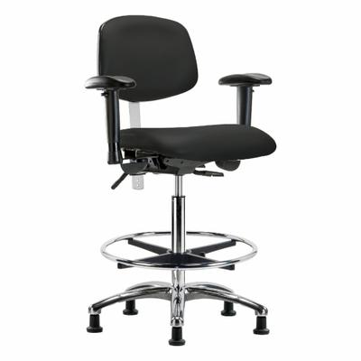 APPROVED VENDOR Cleanroom Task Chair: Vinyl, Arms Included, Ht Range 26 1/4 in to 36 in - Vinyl Cleanroom Chairs