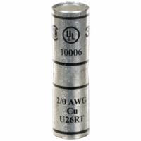 3M Open Barrel Splices: 2/0 AWG Wire Size, Black Code, 2 in, Copper Barrel, 2/0 AWG Max Wire Size (MPN 10006). Key specifications — Die Code: 45; Brand: 3M; Color Code: Black.