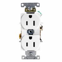 LEVITON Duplex Receptacle Outlet: Duplex, 5-15, White, 125V AC, 15 A, 2 Pole / 3 Wire (MPN 5252-W)
